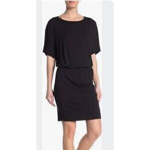 Chico's Black Dolman Short Sleeve Knit Dress size Med